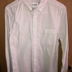 Men’s White pin stripped long sleeve shirt